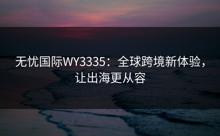 无忧国际WY3335：全球跨境新体验，让出海更从容