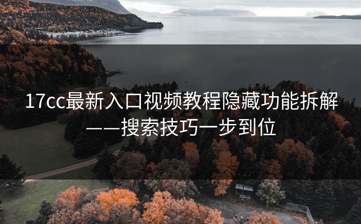 17cc最新入口视频教程隐藏功能拆解——搜索技巧一步到位